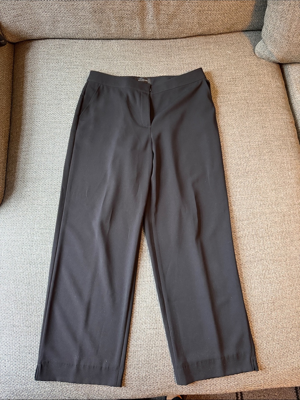 St. John Black Straight-Leg Dress Pants